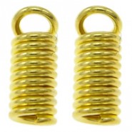 Cord / leather clip ± 5x10mm - Gold